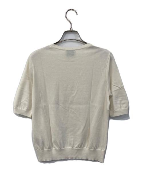 UNITED ARROWS TOKYO（ユナイテッドアローズトウキョウ）UNITED ARROWS TOKYO (ユナイテッドアローズトウキョウ) コットンシルク 18G ショートスリーブニット ホワイト サイズ:Ｌの古着・服飾アイテム