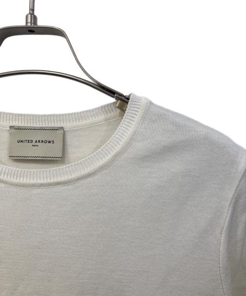 UNITED ARROWS TOKYO（ユナイテッドアローズトウキョウ）UNITED ARROWS TOKYO (ユナイテッドアローズトウキョウ) コットンシルク 18G ショートスリーブニット ホワイト サイズ:Ｌの古着・服飾アイテム
