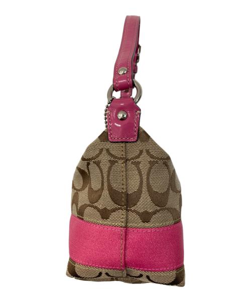 COACH（コーチ）COACH (コーチ) シグネチャーハンドバッグ ピンクの古着・服飾アイテム