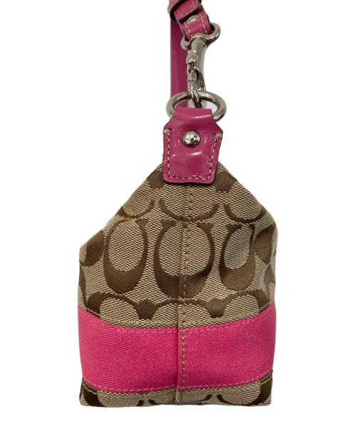 COACH（コーチ）COACH (コーチ) シグネチャーハンドバッグ ピンクの古着・服飾アイテム