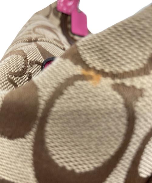 COACH（コーチ）COACH (コーチ) シグネチャーハンドバッグ ピンクの古着・服飾アイテム