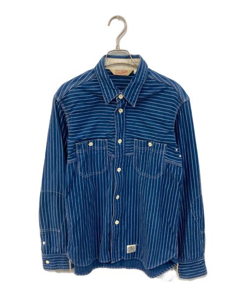 Trophy Clothing（トロフィークロージング）Trophy Clothing (トロフィークロージング) ドットウォバッシュ デニムシャツ インディゴ サイズ:16の古着・服飾アイテム