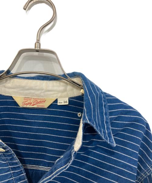 Trophy Clothing（トロフィークロージング）Trophy Clothing (トロフィークロージング) ドットウォバッシュ デニムシャツ インディゴ サイズ:16の古着・服飾アイテム