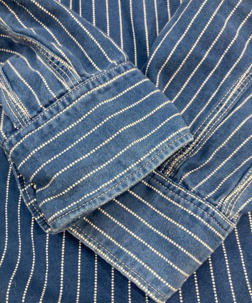Trophy Clothing（トロフィークロージング）Trophy Clothing (トロフィークロージング) ドットウォバッシュ デニムシャツ インディゴ サイズ:16の古着・服飾アイテム