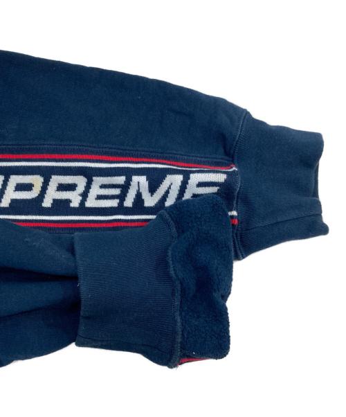 SUPREME（シュプリーム）SUPREME (シュプリーム) text rib hooded sweatshirt/テキスト リブ フーデッド スウェットシャツ ネイビー サイズ:SIZE Mの古着・服飾アイテム