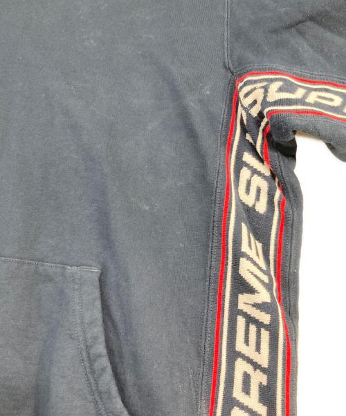 SUPREME（シュプリーム）SUPREME (シュプリーム) text rib hooded sweatshirt/テキスト リブ フーデッド スウェットシャツ ネイビー サイズ:SIZE Mの古着・服飾アイテム