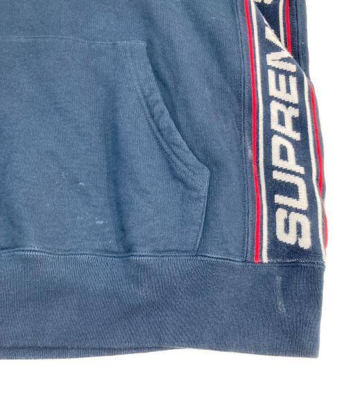 SUPREME（シュプリーム）SUPREME (シュプリーム) text rib hooded sweatshirt/テキスト リブ フーデッド スウェットシャツ ネイビー サイズ:SIZE Mの古着・服飾アイテム