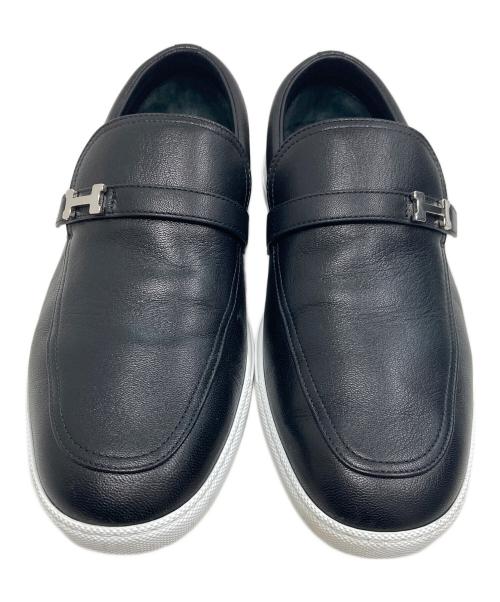 HERMES（エルメス）HERMES (エルメス) モカシン ライク ブラック サイズ:42の古着・服飾アイテム