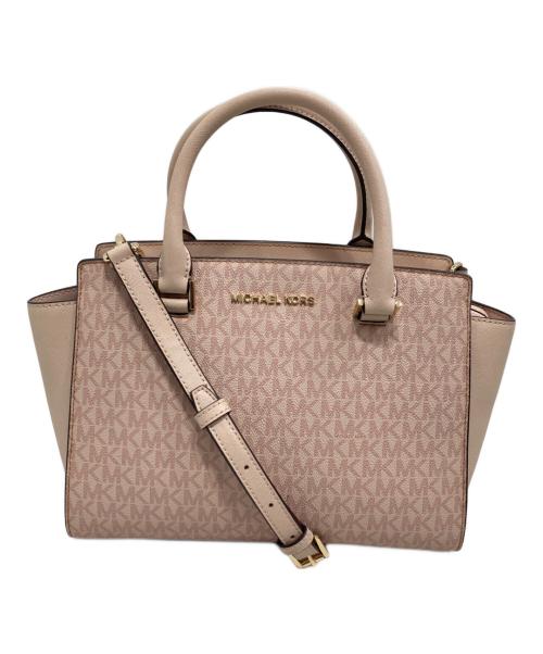 MICHAEL KORS（マイケル・コース）MICHAEL KORS (マイケル・コース) モノグラム2WAYショルダーバッグ ピンクの古着・服飾アイテム