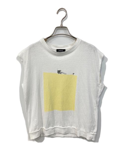 A.P.C.（アーペーセー）A.P.C. (アーペーセー) ノースリーブカットソー ホワイト サイズ:SIZE Sの古着・服飾アイテム