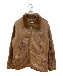 RRL（ダブルアールエル）の古着「シアリングカラーカーコート レザージャケット」｜ブラウン