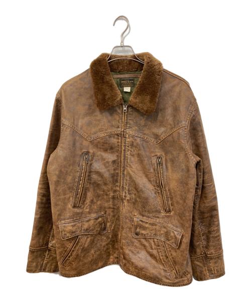 RRL（ダブルアールエル）RRL (ダブルアールエル) シアリングカラーカーコート レザージャケット ブラウン サイズ:SIZE Lの古着・服飾アイテム