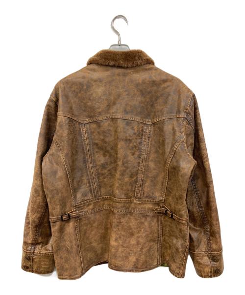 RRL（ダブルアールエル）RRL (ダブルアールエル) シアリングカラーカーコート レザージャケット ブラウン サイズ:SIZE Lの古着・服飾アイテム