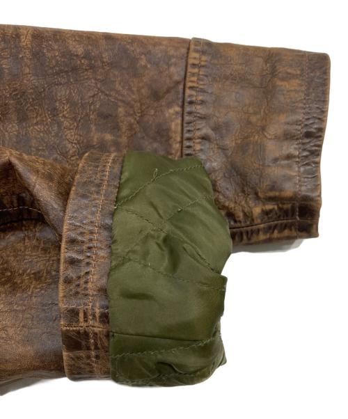 RRL（ダブルアールエル）RRL (ダブルアールエル) シアリングカラーカーコート レザージャケット ブラウン サイズ:SIZE Lの古着・服飾アイテム