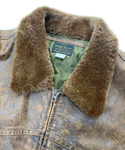 RRL（ダブルアールエル）RRL (ダブルアールエル) シアリングカラーカーコート レザージャケット ブラウン サイズ:SIZE Lの古着・服飾アイテム