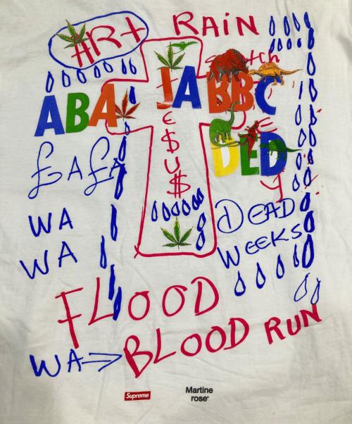 SUPREME（シュプリーム）SUPREME (シュプリーム) MARTINE ROSE (マーティン・ローズ) Martine Rose Lee Scratch Perry Tee ホワイト サイズ:SIZE Mの古着・服飾アイテム