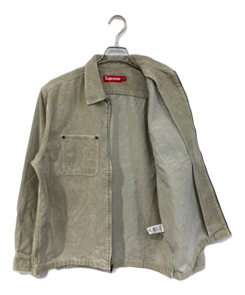SUPREME（シュプリーム）SUPREME (シュプリーム) Washed Corduroy Zip Up Shirt/ウォッシュド コーデュロイ ジップ アップ シャツ ベージュ サイズ:SIZE Mの古着・服飾アイテム