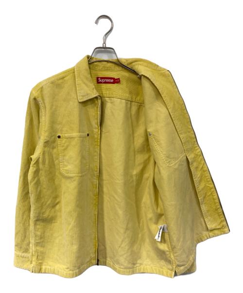 SUPREME（シュプリーム）SUPREME (シュプリーム) Washed Corduroy Zip Up Shirt/ウォッシュド コーデュロイ ジップ アップ シャツ イエロー サイズ:SIZE Mの古着・服飾アイテム