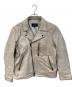 AVIREX（アヴィレックス）の古着「AGED LEATHER W-RIDERS JACKET/エイジドレザーダブルライダースジャケット」｜ベージュ