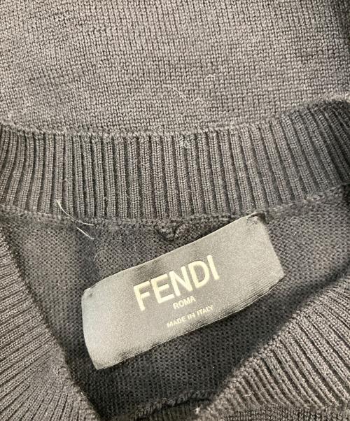 FENDI（フェンディ）FENDI (フェンディ) FFズッカ柄ウールニット ブラック サイズ:52の古着・服飾アイテム