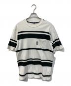 COMME des GARCONS HOMMEコムデギャルソン オム）の古着「ボーダーTシャツ」｜ホワイト