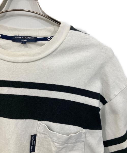 COMME des GARCONS HOMME（コムデギャルソン オム）COMME des GARCONS HOMME (コムデギャルソン オム) ボーダーTシャツ ホワイト サイズ:SIZE Lの古着・服飾アイテム