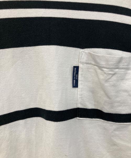COMME des GARCONS HOMME（コムデギャルソン オム）COMME des GARCONS HOMME (コムデギャルソン オム) ボーダーTシャツ ホワイト サイズ:SIZE Lの古着・服飾アイテム