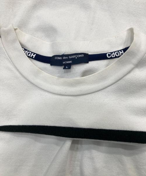 COMME des GARCONS HOMME（コムデギャルソン オム）COMME des GARCONS HOMME (コムデギャルソン オム) ボーダーTシャツ ホワイト サイズ:SIZE Lの古着・服飾アイテム