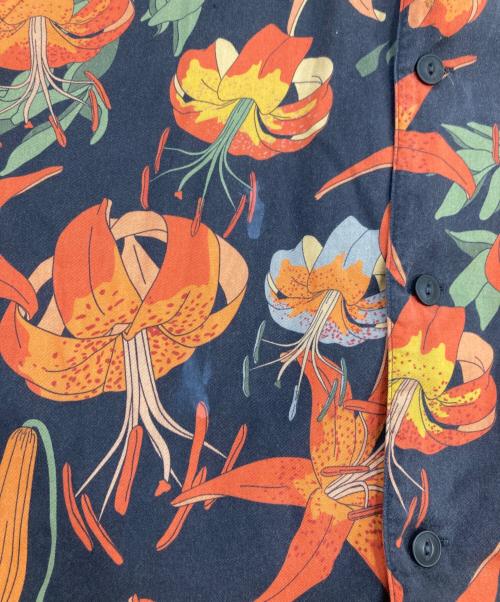 NUDIE JEANS（ヌーディー・ジーンズ）NUDIE JEANS (ヌーディー・ジーンズ) Arvid Lilies/アーヴィッド・リリーズ シャツ オレンジ サイズ:SIZE XSの古着・服飾アイテム