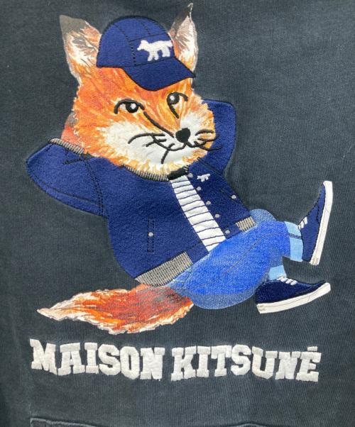 maison kitsune（メゾンキツネ）MAISON KITSUNE (メゾンキツネ) プルオーバーパーカー ブラック サイズ:SIZE XLの古着・服飾アイテム