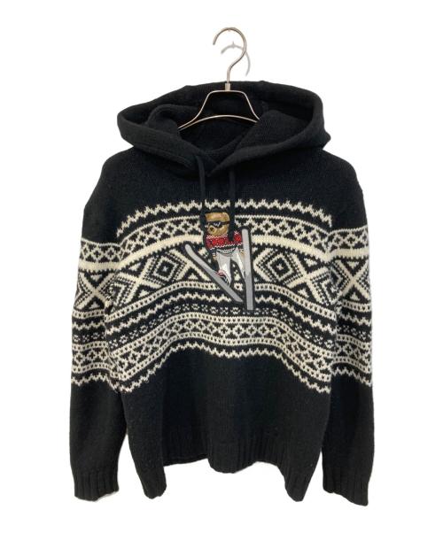 POLO RALPH LAUREN（ポロ・ラルフローレン）POLO RALPH LAUREN (ポロ・ラルフローレン) ポロベアニットパーカー ブラック サイズ:Sの古着・服飾アイテム