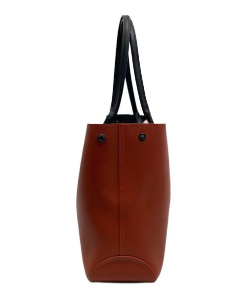 LONGCHAMP（ロンシャン）LONGCHAMP (ロンシャン) レザートートバッグ レッド×ブラックの古着・服飾アイテム