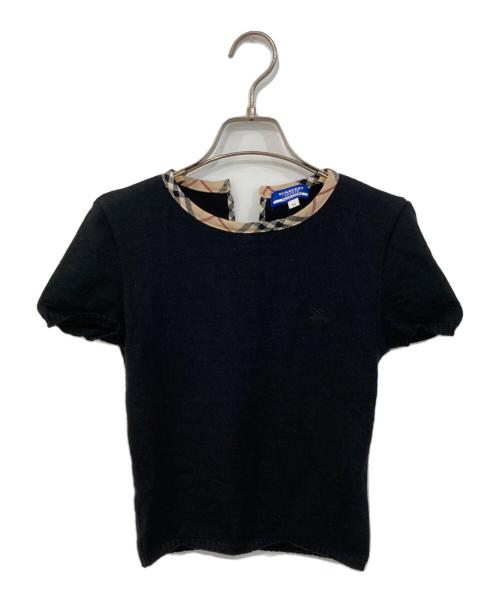 BURBERRY BLUE LABEL（バーバリー ブルー レーベル）BURBERRY BLUE LABEL (バーバリー ブルー レーベル) 半袖ニット ブラック サイズ:SIZE Mの古着・服飾アイテム