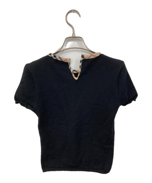BURBERRY BLUE LABEL（バーバリー ブルー レーベル）BURBERRY BLUE LABEL (バーバリー ブルー レーベル) 半袖ニット ブラック サイズ:SIZE Mの古着・服飾アイテム