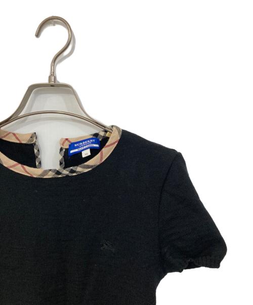 BURBERRY BLUE LABEL（バーバリー ブルー レーベル）BURBERRY BLUE LABEL (バーバリー ブルー レーベル) 半袖ニット ブラック サイズ:SIZE Mの古着・服飾アイテム