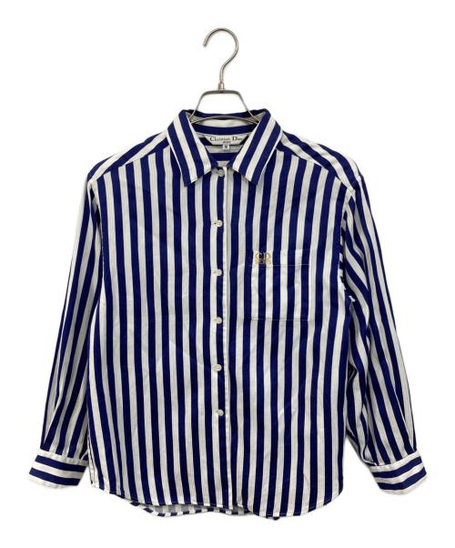 Christian Dior Sports（クリスチャン ディオールスポーツ）Christian Dior Sports (クリスチャン ディオールスポーツ) ストライプシャツ ブルー×ホワイト サイズ:SIZE Mの古着・服飾アイテム