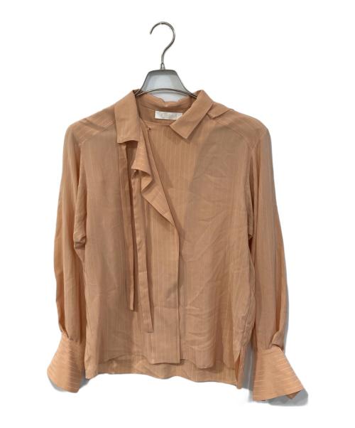 Chloe（クロエ）Chloe (クロエ) シルクストライプシャツ オレンジ サイズ:36の古着・服飾アイテム