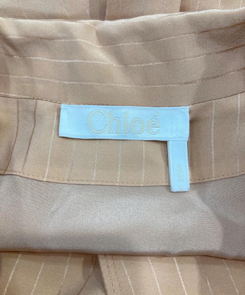 Chloe（クロエ）Chloe (クロエ) シルクストライプシャツ オレンジ サイズ:36の古着・服飾アイテム