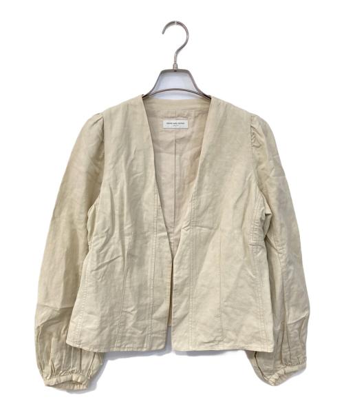 DRIES VAN NOTEN（ドリスヴァンノッテン）DRIES VAN NOTEN (ドリスヴァンノッテン) リネン混ノーカラージャケット アイボリー サイズ:SIZE 36の古着・服飾アイテム