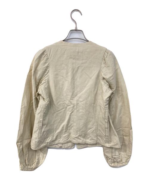 DRIES VAN NOTEN（ドリスヴァンノッテン）DRIES VAN NOTEN (ドリスヴァンノッテン) リネン混ノーカラージャケット アイボリー サイズ:SIZE 36の古着・服飾アイテム