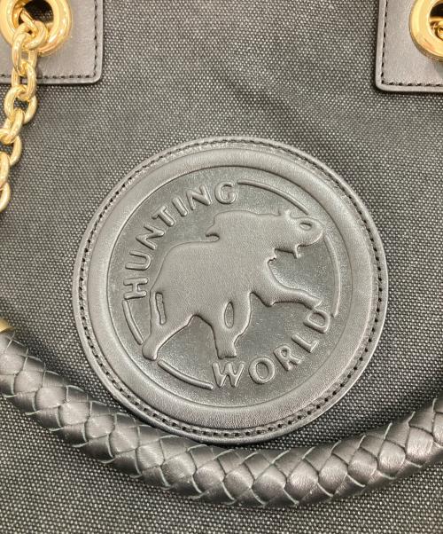 HUNTING WORLD（ハンティングワールド）HUNTING WORLD (ハンティングワールド) チェーントートバッグ ブラックの古着・服飾アイテム