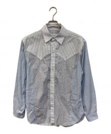 Maison Margiela（メゾンマルジェラ）の古着「Yoke Stripe Shirt」｜スカイブルー
