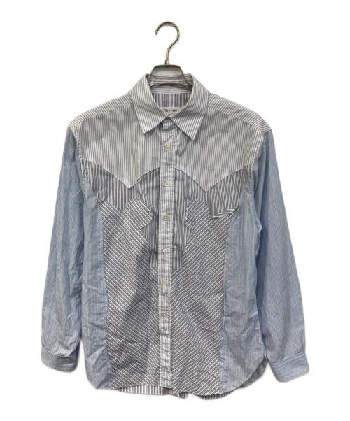 Maison Margiela（メゾンマルジェラ）Maison Margiela (メゾンマルジェラ) Yoke Stripe Shirt スカイブルー サイズ:37の古着・服飾アイテム