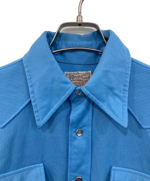 H BAR C（エイチバーシー）H BAR C (エイチバーシー) ウエスタンシャツ ブルー サイズ:15-32の古着・服飾アイテム