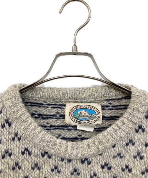 ENVIRONMENTAL CLOTHING（エンヴァイロンメンタル クロージング）ENVIRONMENTAL CLOTHING (エンヴァイロンメンタル クロージング) バーズアイニット グレー×ネイビー サイズ:SIZE XLの古着・服飾アイテム