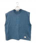 COOTIE PRODUCTIONSクーティープロダクツ）の古着「Inlay Sweat Cut Off Sleeve/インレイ　スウェット　カットオフ　スリーブインレイ　スウェット　カットオフ　スリーブ」｜ネイビー