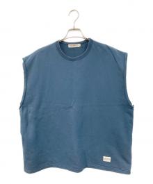 COOTIE PRODUCTIONS（クーティープロダクツ）の古着「Inlay Sweat Cut Off Sleeve/インレイ　スウェット　カットオフ　スリーブインレイ　スウェット　カットオフ　スリーブ」｜ネイビー
