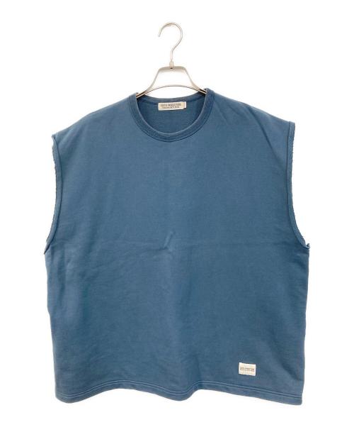 COOTIE PRODUCTIONS（クーティープロダクツ）COOTIE PRODUCTIONS (クーティープロダクツ) Inlay Sweat Cut Off Sleeve/インレイ　スウェット　カットオフ　スリーブインレイ　スウェット　カットオフ　スリーブ ネイビー サイズ:SIZE Mの古着・服飾アイテム