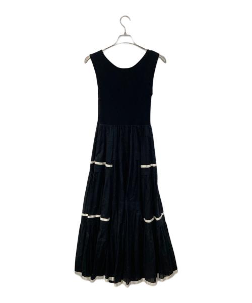 FRAY ID（フレイ アイディー）FRAY ID (フレイ アイディー) ニットコンビタックティアードワンピ ブラック サイズ:FREEの古着・服飾アイテム