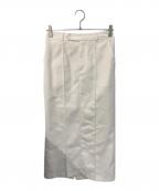 L'AUBE BLANCローブ ブラン）の古着「Front pin tuck pencil Skirt」｜ホワイト